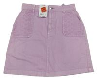 Nové - lila rifľová sukňa s madeirou George