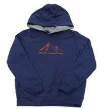 Tmavomodrá mikina s horami a kapucňou Lupilu