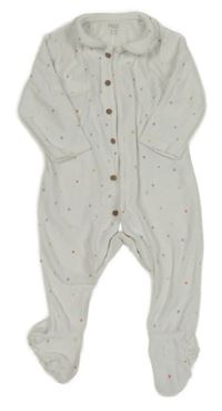 Bílý vzorovaný sametový overal s límečkem M&S