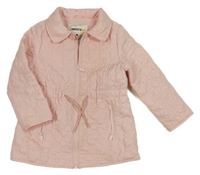 Svetloružová vzorovaná šušťáková jarná bunda s golierikom Mothercare