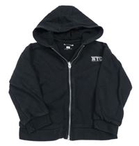 Čierna prepínaci mikina s výšivkou a kapucňou F&F