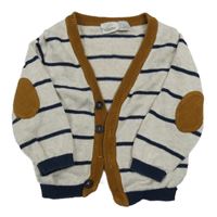 Béžovo-tmavomodrý pruhovaný prepínaci ľahký sveter Lupilu