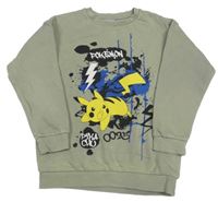 Khaki mikina s Pikachu Tu