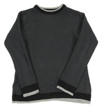 Tmavosivý ľahký sveter s černým lemem M&S