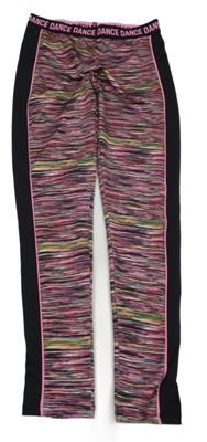 Černo-růžové melírované sportovní legíny Tu