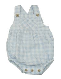 Bielo-svetlomodré kockované na traké kraťasy