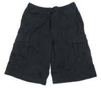 Černé plátěné kraťasy s kapsami H&M