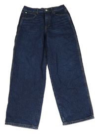 Tmavomodré baggy rifle H&M