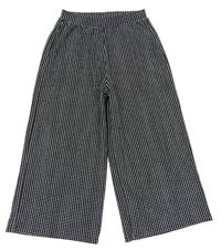 Čierno-biele vzorované culottes nohavice F&F