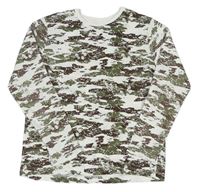 Bielo-kaki-hnedé army tričko Primark
