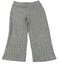Sivé melírované rebrované úpletové culottes nohavice M&Co.