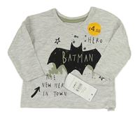 Sivé melírované tričko s batmanem George