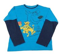 Modro-tmavomodré triko - Scooby Doo 