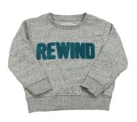 Sivá melírovaná mikina s nápisom