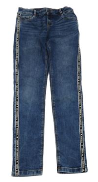 Modré rifle s nápisy 