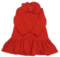 Červené flaušové šaty s mašlí Shein