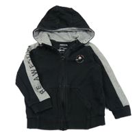 Čierno-sivá prepínaci mikina s nápisom a kapucňou Nutmeg