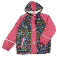 Ružovo-čierno-farebná vodeodolná jarná bunda s kapucňou Lupilu