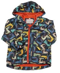 Tmavomodrá šušťáková jarná bunda s krokodílmi  a kapucňou Nutmeg