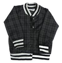 Sivo-čierna kockovaná baseballová mikina Ergee