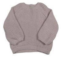 Světlerůžový žinylkový svetr F&F