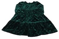 Tmavozelené zamatové šaty s hviezdami M&S