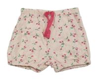 Světlerůžové kraťasy s třešněmi Ergee