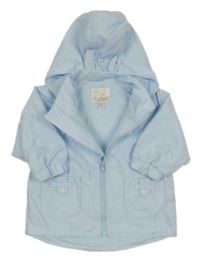 Světlemodrá šusťáková jarní bunda s kapucí 