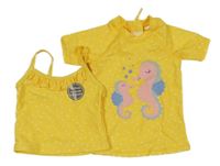 2set - Žlté bodkovaná é UV tričko s mořskými koníky + top