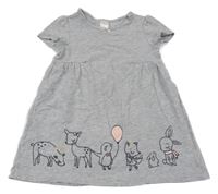 Sivé šaty so zvieratkami H&M