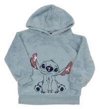 Světlemodrá kožešinová mikina se Stitchem a kapucí Primark
