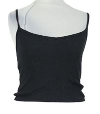 Dámsky čierny rebrovaný crop top FB Sister