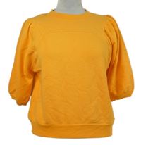 Dámská oranžová crop mikina s krátkými rukávy
