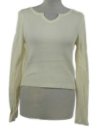 Nové - Dámské smetanové žebrované crop triko Primark 