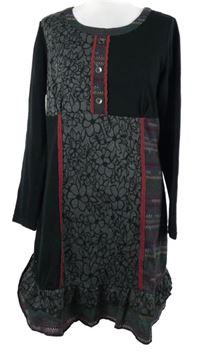 Dámské černo-šedé vzorované svetrové šaty Rainbow 