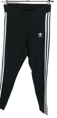 Dámské černé legíny s pruhy Adidas 
