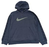 Tmavomodrá mikina s logem a kapucí Nike