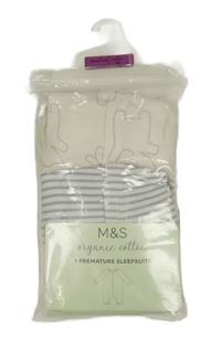 3x overal bílý s obrázky+ pruhovaný M&S vel.43