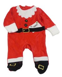 Červeno-bílý sametový overal - Santa Claus Dunnes