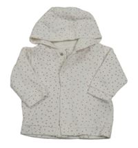 Biela bodkovaná á zamatová prepínaci mikina s kapucňou zn. F&F