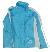 Azurovo-bílá šusťáková jarní bunda s hvězdičkami C&A