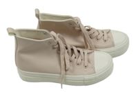 Nové - Světlerůžovo-bílé koženkové kotníkové tenisky Primark vel.38