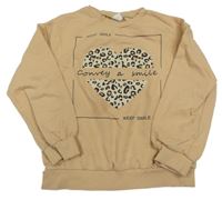 Béžová mikina s potlačou Shein