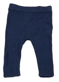 Tmavomodré pletené nohavice M&S