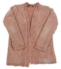 Růžový žinylkový cardigan George