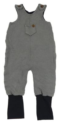 Sivo-tmavomodré mušelínové podšité na traké nohavice