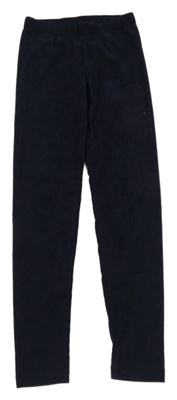 Tmavomodré rebrované zamatové legíny