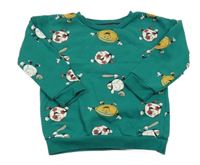 Smaragdová mikina s obrázkami Primark