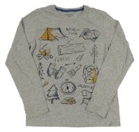 Sivé tričko s obrázkami