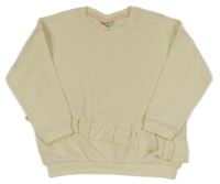 Smotanová rebrovaná mikina s volánikom so cute